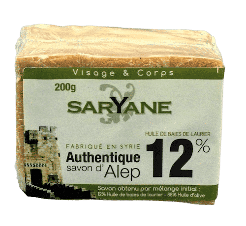 Aleppo Seife – 12% Lorbeeröl und 88% Olivenöl – Saryane 200 g