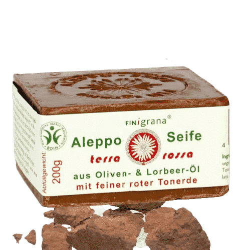 Aleppo Seife rote Erde – Peelingseife – Pearl & Finigrana 200 g – Bild 2